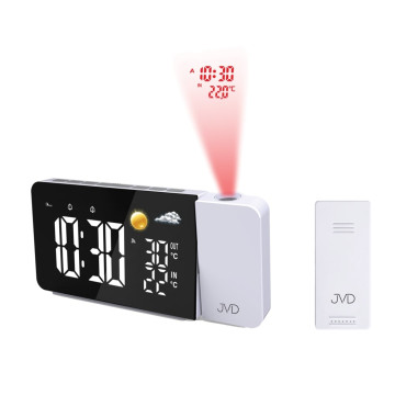 Rádiom riadená meteorologická stanica s budíkom JVD SB3211.2, biela
